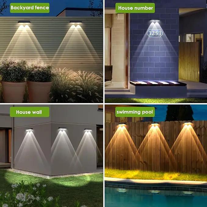 Solar Fence Lights Outdoor - 2700/4000/6000K 3 Mode, IP65 Waterproof Fence Solar Lights Outdoor, Fence Light Solar Powered for Outside, Backyard/Railing/Step/Patio/Stair Railings and Wall (8 pack) by GreenHaven Gardens