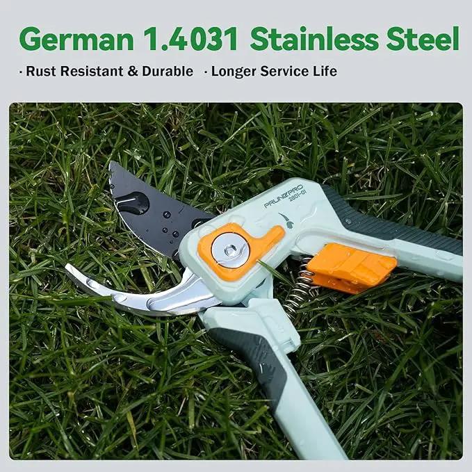 PrunePro 8" Professional Pruning Shears for Gardening Bypass Hand Pruner Stainless Steel Sharp Garden Scissors Plant Flower Rose Garden Clipper - 3 Pack by GreenHaven Gardens