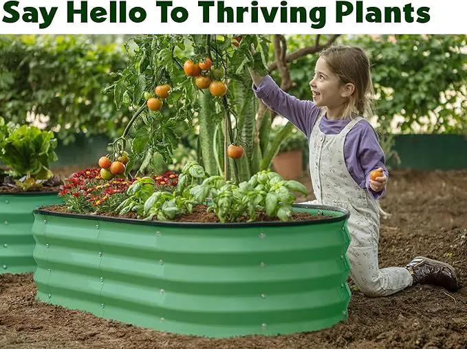 Galvanized Raised Garden Beds Outdoor // 4×2×1 ft (2-Pack) Planter Raised Beds for Gardening, Vegetables, Flowers (Light Green) // Large Metal Garden Box by GreenHaven Gardens