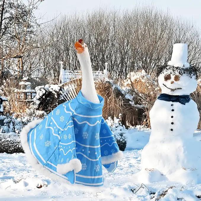 Goose Outfit, Winter Goose Outfits for Cement Goose Cute Goose Costume Yard Goose Clothing Goose Yard Statue Clothes for Outdoor Patio Yard Lawn Statueart Goose Decoration(Dwarf) by GreenHaven Gardens
