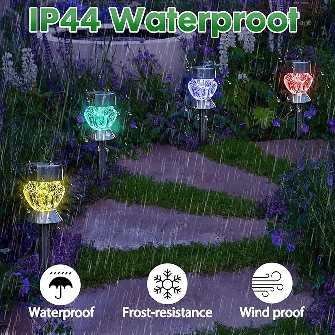 Solar Pathway Lights Outdoor, 8 Pack Solar Garden Lights, Color Changing LED Landscape Stake Outdoor Solar Lights for Walkway, Pathway by GreenHaven Gardens