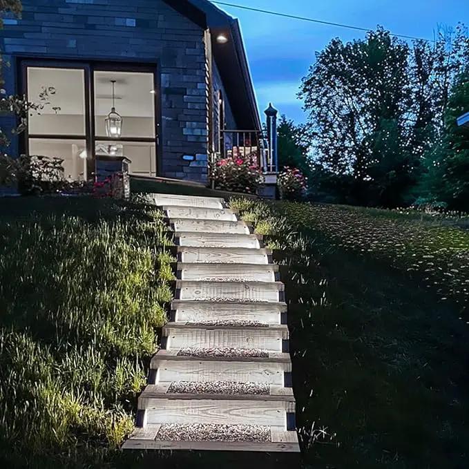 Solar Step Lights for Outside,4pack Solar Stair Lights Outdoor Waterproof IP67,Outdoor Deck Step Lights,Solar Outdoor Lights for Staircase,Patio,Front Step(Cool Brown) by GreenHaven Gardens