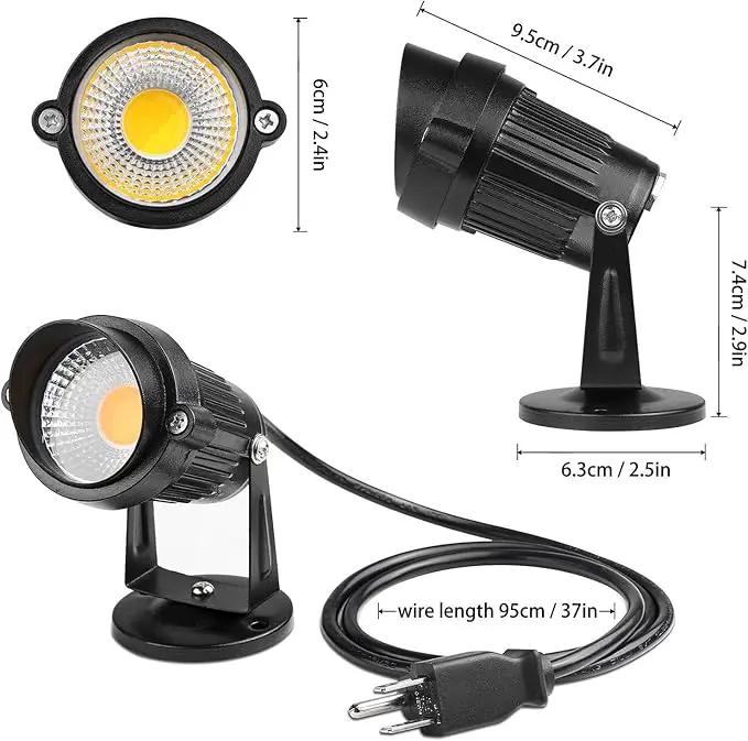 Lemonbest LED Landscape Up Down Light 5W White LED Decorative Spotlight Lamp 110V with Plug for Indoor Outdoor Yard Step Wall Lighting (Warm White) (Include Spike) by GreenHaven Gardens