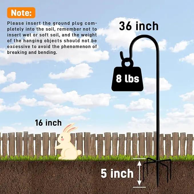 Shepherd Hooks Outdoor 36 Inches for Lanterns Heavy Duty Shepherd Stand Plant Hanger Yard Hooks for Solar Lights,Bird Feeder,Wedding,Mason Jar,Planter Pot by GreenHaven Gardens