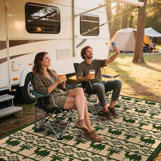 WILDROOTS 5x8 Feet Plastic Tropical Green Outdoor Rug, Stain Resistant Waterproof Reversible Outdoor Patio Rug, Fade Resistant Camping Rug by GreenHaven Gardens