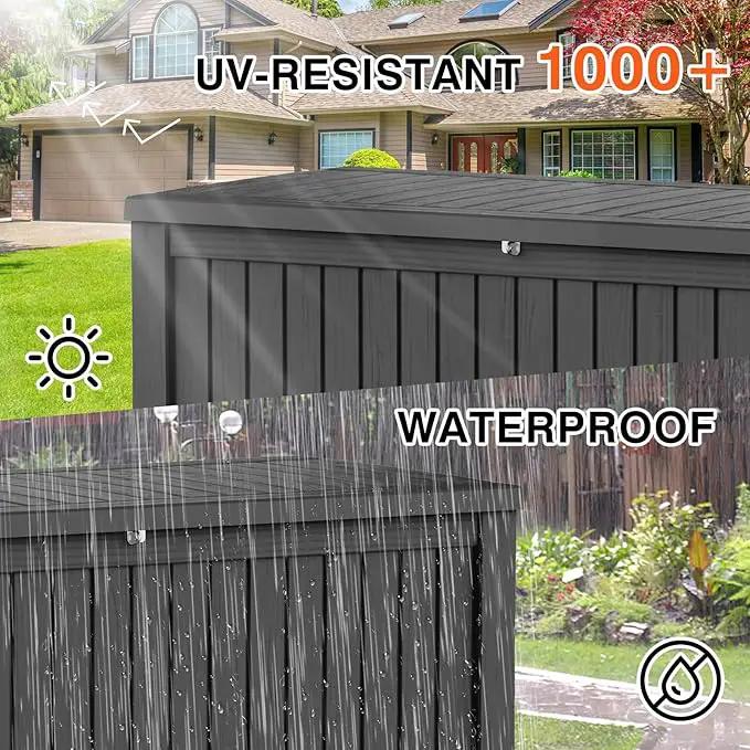 152 Gallon Deck Box Waterproof, UV Resistant Resin Outdoor Storage Box with Hydraulic Rod, Lockable Design and Enhanced Durability for Patio, Garden, and Poolside Use by GreenHaven Gardens