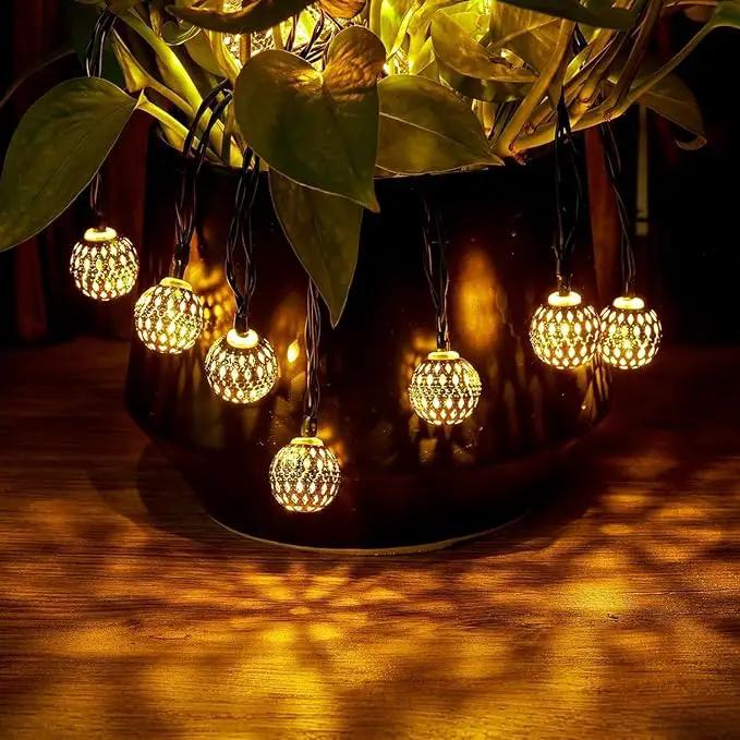 Solar Moroccan String Lights Outdoor 60 LED 36 Ft Globe Fairy Lights with 8 Lighting Modes, Waterproof Solar Powered String Lights for Garden Yard Gazebos Camping Party Holiday (Warm White) by GreenHaven Gardens