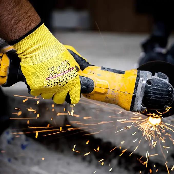 linconson 12 Pack Safety Performance Series Construction Mechanics Wrinkle Latex Work Gloves by GreenHaven Gardens