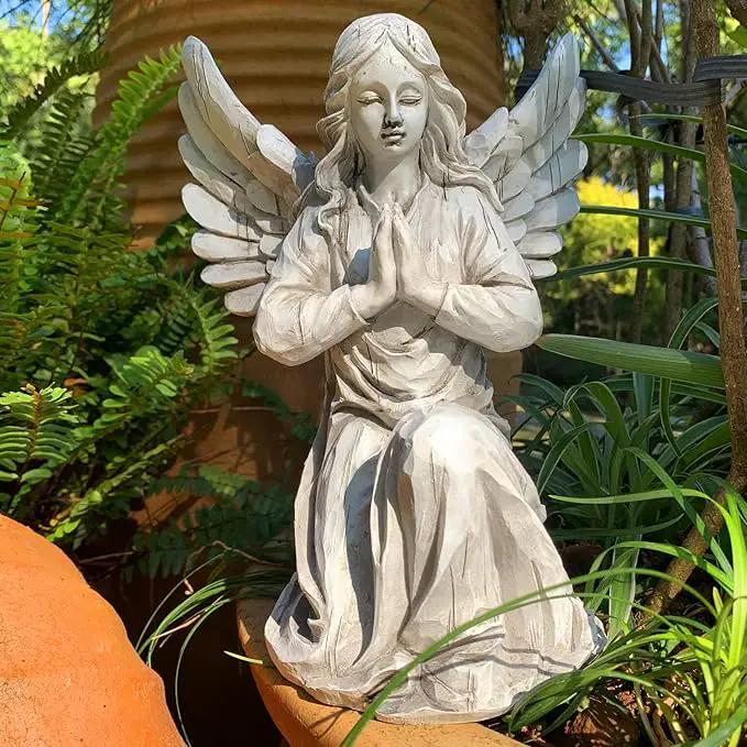 Praying Angel Garden Statue, Religious Fairy Sculpture Waterproof Decorative Figurine Art Decor for Patio, Lawn, Yard, Housewarming Ornament Present Angels HSa-1 by GreenHaven Gardens