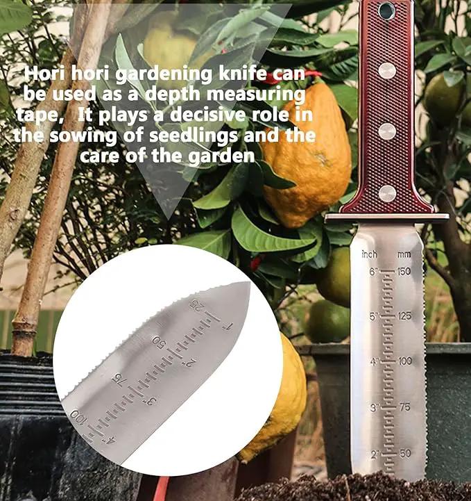 Gardening Hori Hori Garden Knife - Gardening Knife,Soil Knife, Serrated Side Weeding Knife,Digging Knife,Garden Knives With Sheath,Full Tang Hori Hori Knife by GreenHaven Gardens