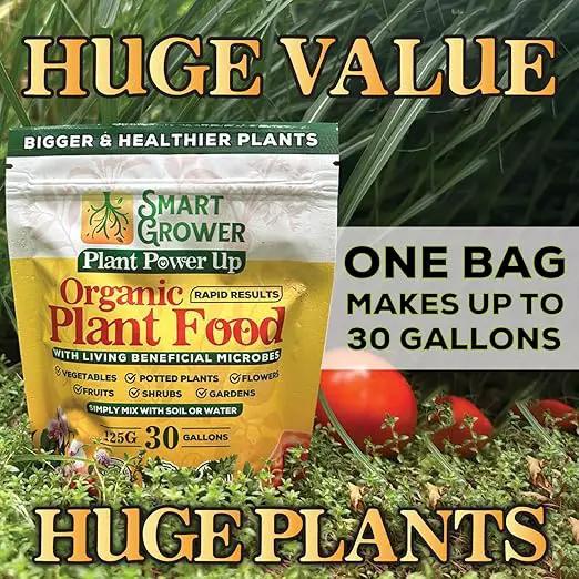 Organic Plant Food with Beneficial Microbes, Fast Acting Vegan Fertilizer for Vegetable Garden, Outdoor & Indoor Plant Fertilizer, Miracle Growth for Plants Concentrated Value 125GR Makes 30 gallons by GreenHaven Gardens