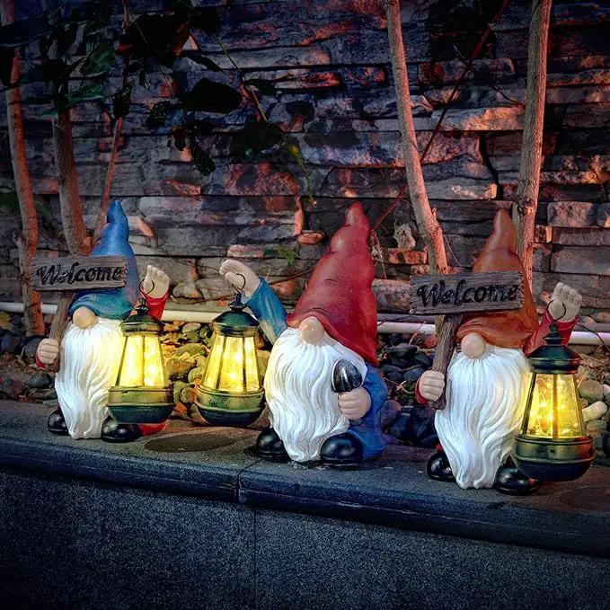 Garden Gnome Outdoor Decoration with Shovel Solar Gnomes Statue with Lantern LED Lights,Terrace Courtyard Lawn Patio Porch Decoration Christmas Housewarming Gift for Woman Mom by GreenHaven Gardens