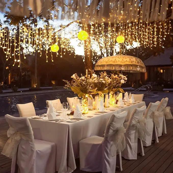 JMEXSUSS 200 LED Icicle Lights, 8 Modes Icicle Lights Indoor, Warm White Icicle Christmas String Lights Outdoor Waterproof for Xmas Roof Wedding Party Holiday Room Home Decorations by GreenHaven Gardens