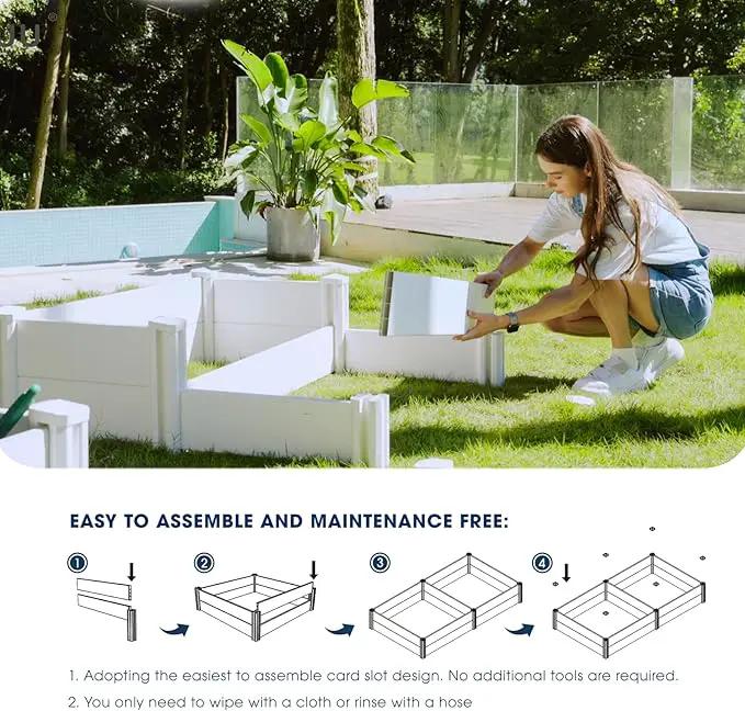 PASAMIC Durable Vinyl Raised Garden Bed, 6x3x1ft Raised Bed for Gardening, Planter Box with Open Bottom, Raised Garden Bed Outdoor, DIY Above Ground Garden Bed for Fruit, Vegetables, Herbs by GreenHaven Gardens