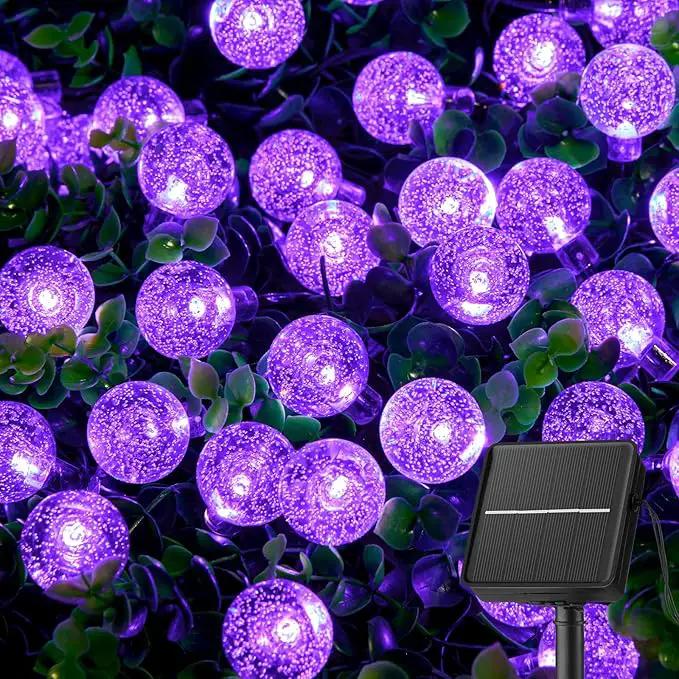 Brightown Purple Solar Halloween Lights Outdoor 60 Led 36 Feet Crystal Globe String Lights with 8 Lighting Modes, Waterproof Solar Powered Patio Lights for Garden Yard Porch Decor (Purple) by GreenHaven Gardens