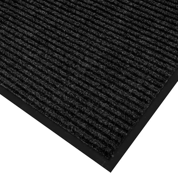 fani Heavy Duty Large Outdoor Indoor Entrance Black Doormat Waterproof Low Profile Entrance Rug Front Door Mat Patio Anti-Skid Rubber Back, 48x72 inch (Black) by GreenHaven Gardens