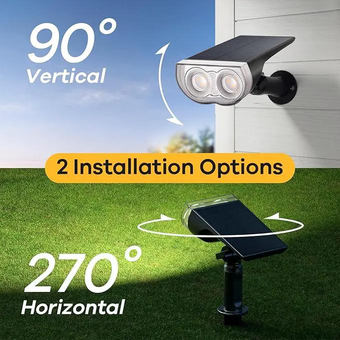 Consciot Solar Spotlights Outdoor, IP67 Waterproof 2-in-1 Solar Spot Lights Daylight, Durable Christmas Decorations Lights for Garden Yard Pathway Driveway Porch Walkway, Auto On/Off, 2 Pack by GreenHaven Gardens