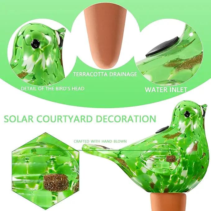 Glass Bird Shaped Plant Watering Ball Glass Automatic Watering Ball Flower Pot Insertion Spike Drip Irrigation Device Watering Ball Irrigation System Plant Enthusiast Gift (Green) by GreenHaven Gardens