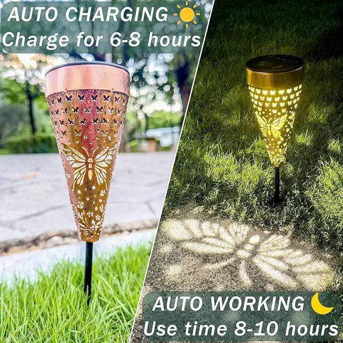 6-Pack Butterfly Outdoor Decor Solar Pathway Lights, Metal Landscape Lighting for Garden, Lawn, Yard, Patio, Backyard, Pathway, Walkway – gifts for Mother, Women, Men, Grandmother, Grandfather by GreenHaven Gardens
