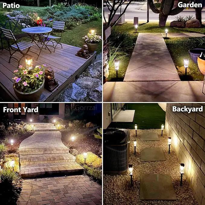 Solar Pathway Lights Outdoor Waterproof Solar Outdoor Lights with LED Tungsten Filament Bulb, Auto On/Off Garden Lighting for Outside Yard Landscape Driveway Lawn Path 4 Pack by GreenHaven Gardens