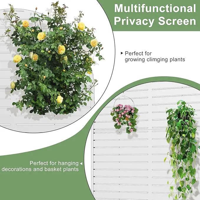 Casaphoria Metal Raised Garden Bed with Trellis and Wheels, 72"x35"x16" Arched Planter Box for Climbing Plants, Vegetables & Vines, Features Drainage Holes and Privacy Screen (White-Louvered) by GreenHaven Gardens