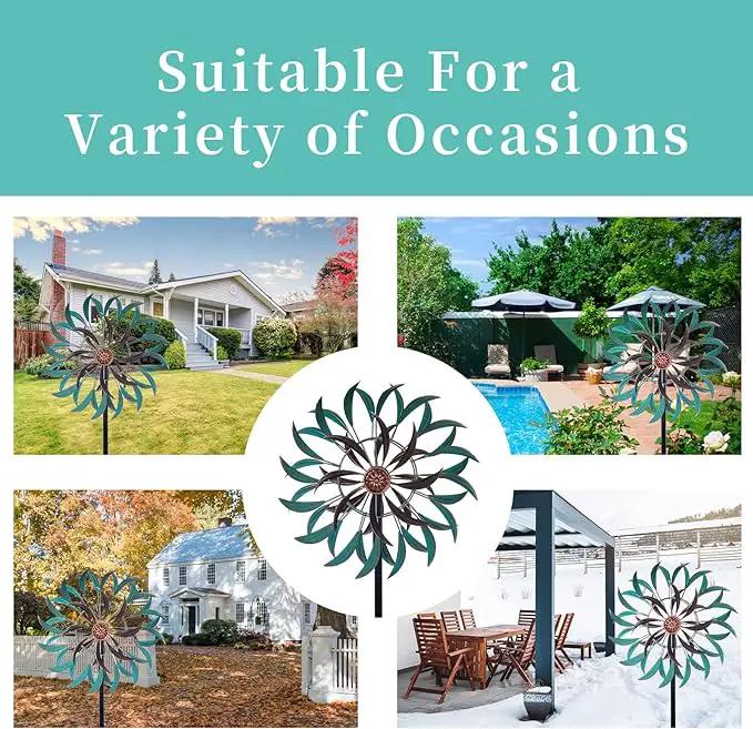 Stargarden Metal Wind Spinner,Two-Way Wind Sculptures,360 Degrees Kinetic Wind Spinners for Yard and Garden by GreenHaven Gardens