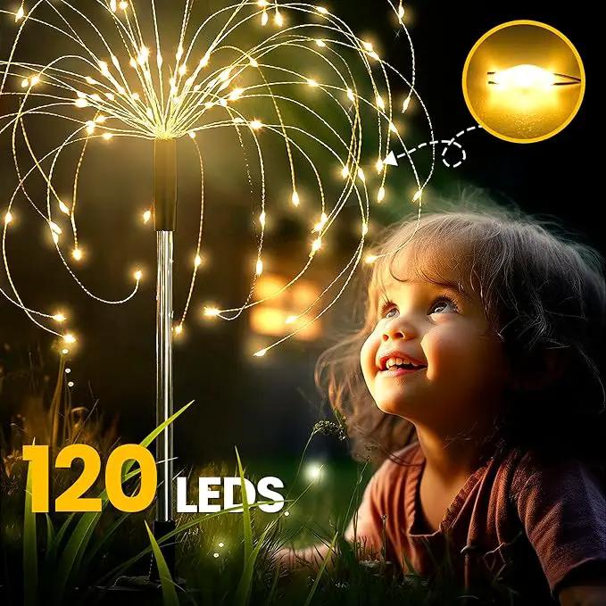 GIGALUMI Garden Outdoor Decor Lights 120LED 8Pack, Solar Garden Lights for Yard Outside Fairy Decorative,Solar Powered for Yard Pathway Flowerbed Planter Balcony Patio Decor（Warm White） by GreenHaven Gardens