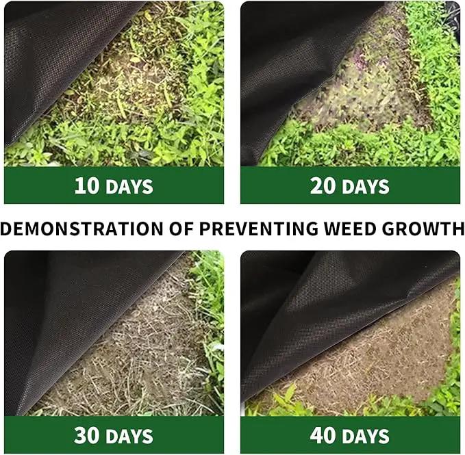 Non-Woven Weed Barrier Landscape Fabric, Durable Heavy-Duty Weed Removal Block, Easy to Set, Excellent Weed Control (3.2 oz) (2.6FT*32FT) by GreenHaven Gardens