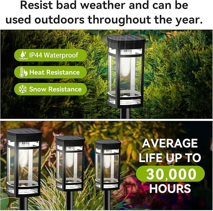 12 Pack Solar Lights Outdoor Waterproof for Garden Pathway Walkway Driveway Yard Lawn Decorative Landscape Lighting. (Cool White Light, 12) by GreenHaven Gardens