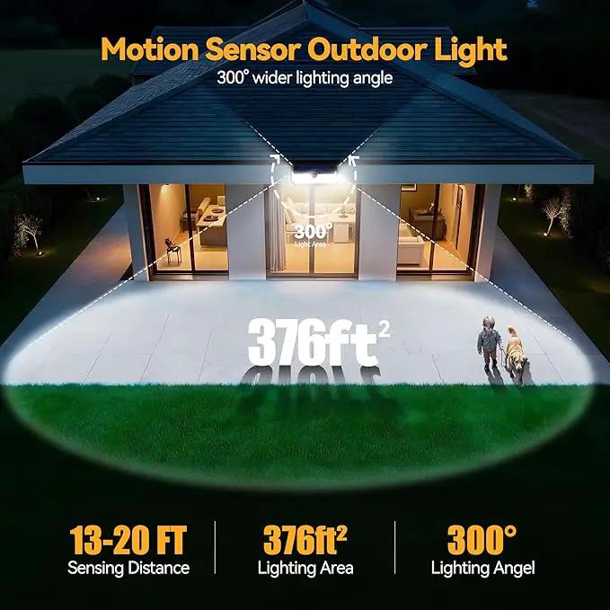 TECKNET Super Bright Solar Lights Outdoor 3 Pack, 2×231 LED and 1×416 LED, 300° Angle & 3 Lighting Modes Motion Sensor Outdoor Lights, Waterproof for for Fence Front Door Yard Deck Garden Garage by GreenHaven Gardens