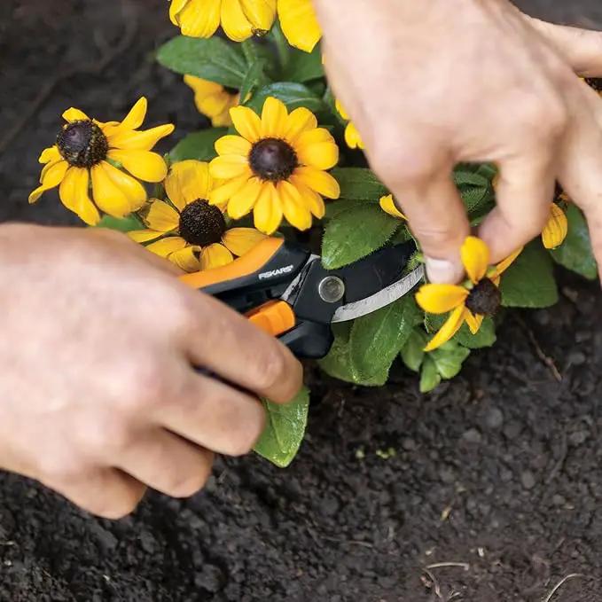 Fiskars Floral Pruning Shears - Plant Cutting Scissors/Garden Clippers For Deadheading and Working with Flowers - Black/Orange by GreenHaven Gardens