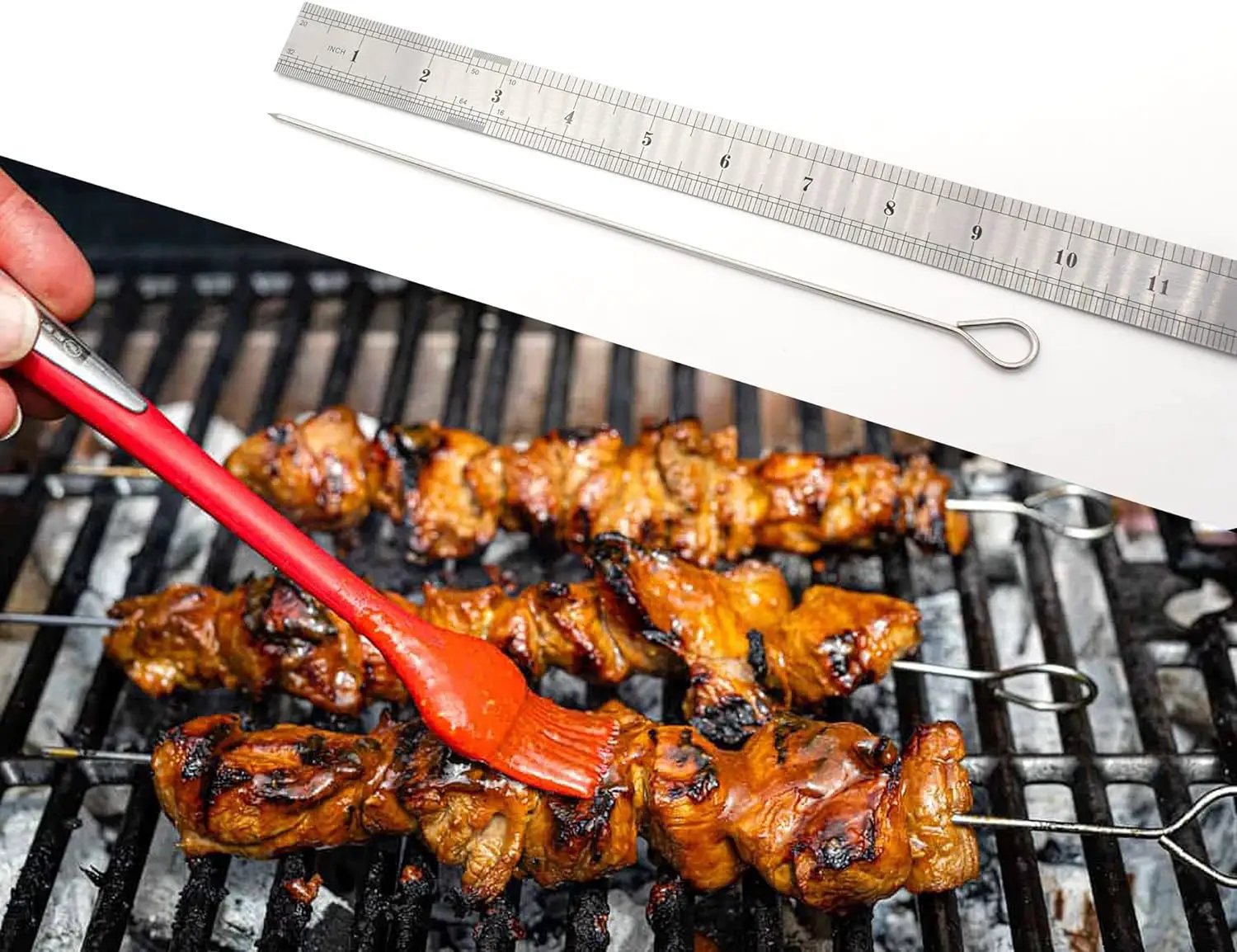 30 Pack 10 Inch Metal Barbecue Skewers, Stainless Steel BBQ Skewers, Shish Kebab Kabob Skewers (BBQ 10Inch-30p) by GreenHaven Gardens