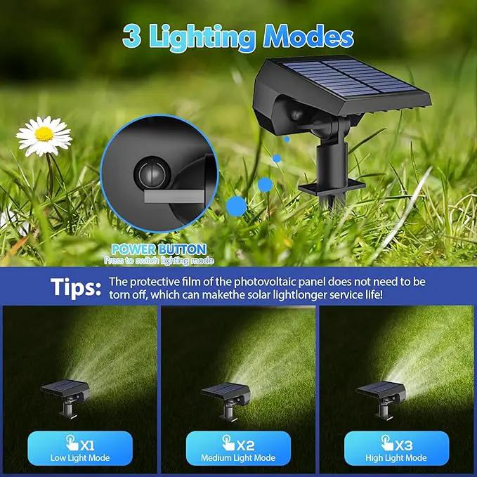 NYMPHY Solar Lights Outdoor Waterproof IP68, 56 LED 3 Lighting Modes Solar Powered Garden Yard Spot Solar Lights for Outside Landscape- 6 Pack (Cool White) by GreenHaven Gardens
