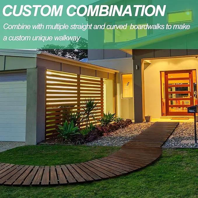 RELIANCER 6' Wooden Garden Pathway,Outdoor Roll Out Cedar Curved Walkway,Patio Path Decorative Garden Boardwalk Walkways,Weather-Resistant Roll Up Beach Wood Road Floor,Wedding Party Pathways by GreenHaven Gardens