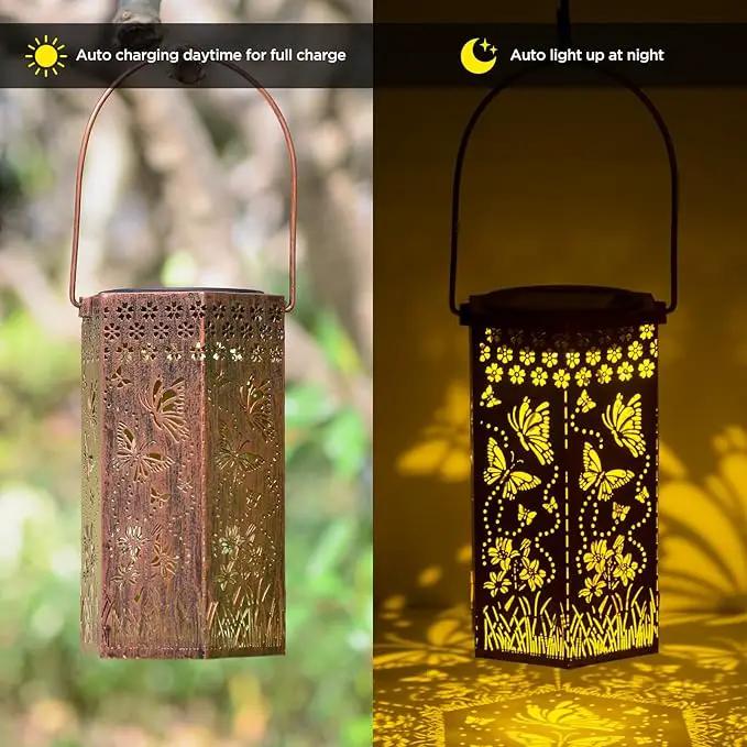 Outdoor Lanterns Butterfly Gift for Women/Mom/Grandma/Sister, Solar Lanterns Outdoor Waterproof Butterfly, Garden Decor,Christmas, Mother's Day, Thanksgiving Gifts, Solar Decoration for Yard, Patio by GreenHaven Gardens