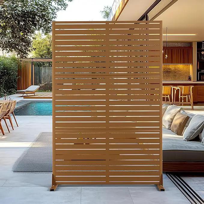 Outdoor Privacy Screen,72" H×47" W Metal Privacy Screen, Freestanding Privacy Fence Panels for Patio by GreenHaven Gardens