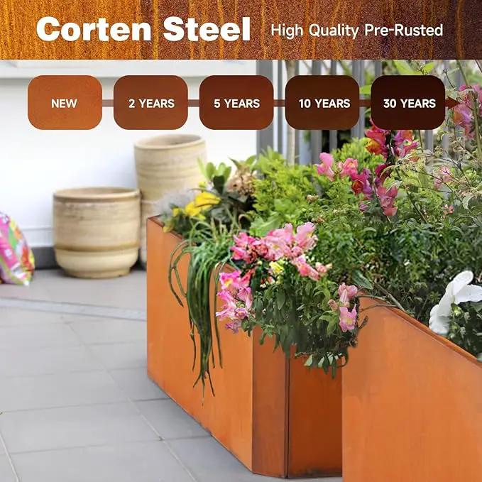 Steel Planter Box-36"x15"x15"-Large Rectangular Planter Matel -Outdoor Indoor-Corten Steel Planter Box Heavy Duty Commercial Residential for Patio Porch Deck Home Backyard by GreenHaven Gardens