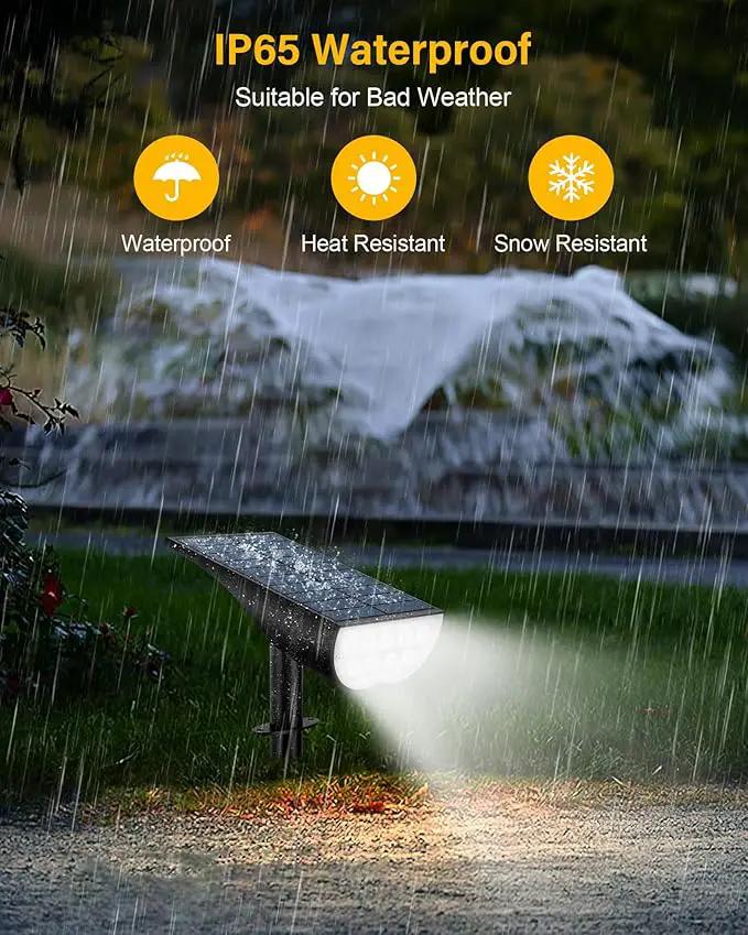 BAXIA TECHNOLOGY Solar Spot Lights Outdoor Waterproof, 3 Lighting Modes Solar Spotlights, Dusk to Dawn Spot Light for Yard Pathway Landscape Driveway, Warm White, 6 Pack by GreenHaven Gardens