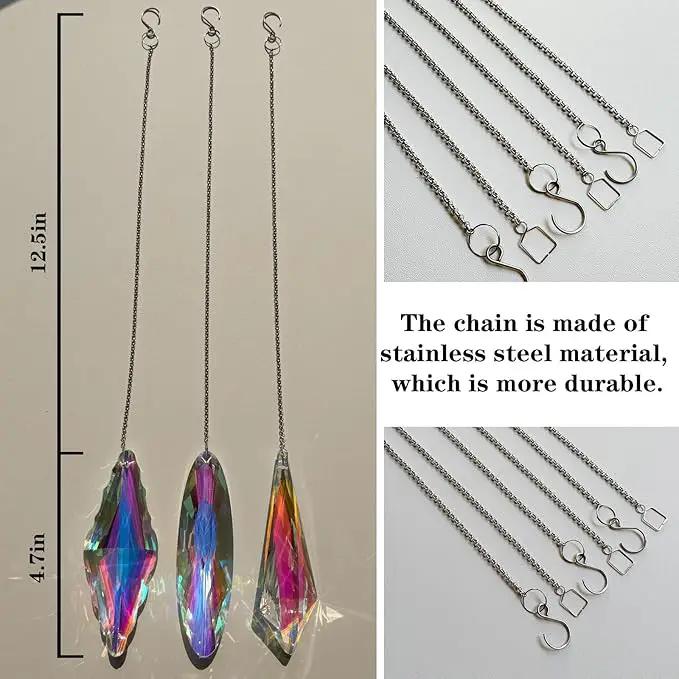 3PCS 5" Large Crystal Sun Catcher Prisms, Hanging Suncatchers with Glass Prism, Rainbow Maker for Room, Windows,Garden,Fantasy Aesthetic Home Decor. (YGBS02) by GreenHaven Gardens