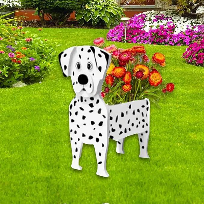 Dalmatian Dog Planter Plant Pots,Cute Garden Dog Flower Planter,Dog Planters Birthday Gifts for Women,Office,Indoor/Outdoor Decor（9.45 * 5.91 * 13.35in） by GreenHaven Gardens
