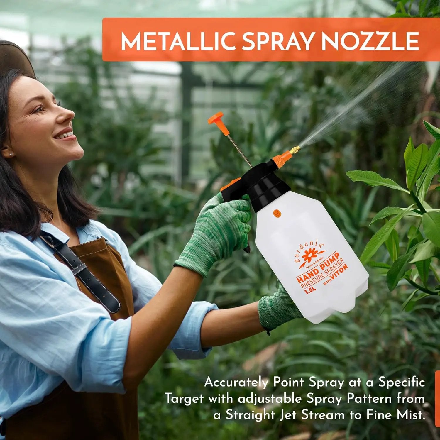 Handheld Pumping Sprayer Viton Seals Sprayers in Lawn and Garden, Spray Bottles for Cleaning Chemical Sprayer Continuous Spray Bottle for Plants 1.5L Plus (0.4 Gal/51oz) by GreenHaven Gardens