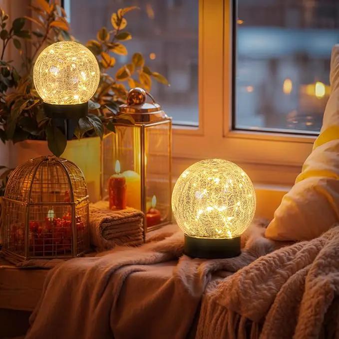 Beautyard Solar Globe Lights Outdoor USB Charged Garden Decor 3.94" Diameter 30LED 1000mAh Solar Globe Lights for Outdoor Indoor Mothers Day Gifts Holiday Decor(3.94'' Medium 4 Pack Warm White) by GreenHaven Gardens