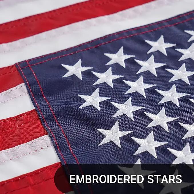 AZCOVER American Flag 16x24 Inch Boat Flag for Outside Made in USA Heavy Duty Nylon American Flags for Outdoor with Embroidered Stars Sewn Stripes and Brass Grommets All Weather Lasting United States by GreenHaven Gardens