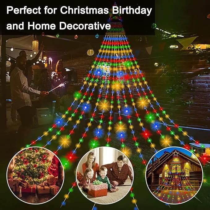 Onory 23FT Christmas Outdoor Waterfall Star String Lights, 860 LEDs, 8 Modes, Waterproof for Yard, Patio, Party Decorations by GreenHaven Gardens