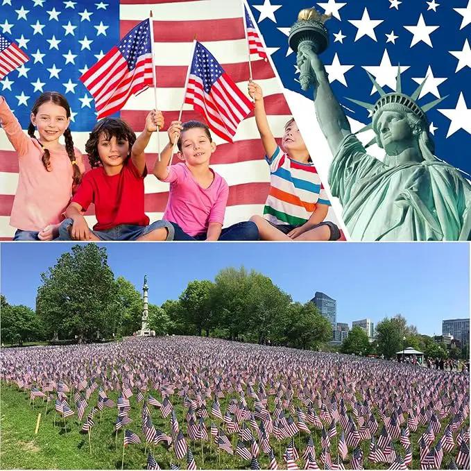 24 Pack 12x18 Inch American Flags For outside, US Flags with Kid-Safe Spear Top, Pluggable ground Multi-Purpose wood Flagpole , Patriotic Decorations, Memorial Day, 4th of July decorations,Independence Day Patriotic Holiday Yard Garden Flags by GreenHaven Gardens