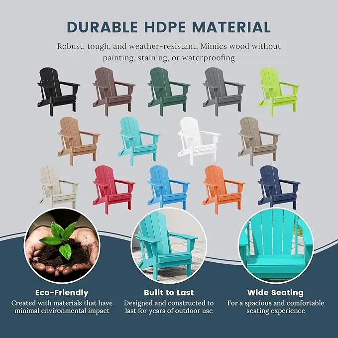 Westin Outdoors Laguna WO Home Furniture Adirondack Chair 2 PCS Set Outdoor Folding Patio Chair for Bon Fire Pit Garden Lawn Backyard Lounging Relaxing (Turquoise) by GreenHaven Gardens