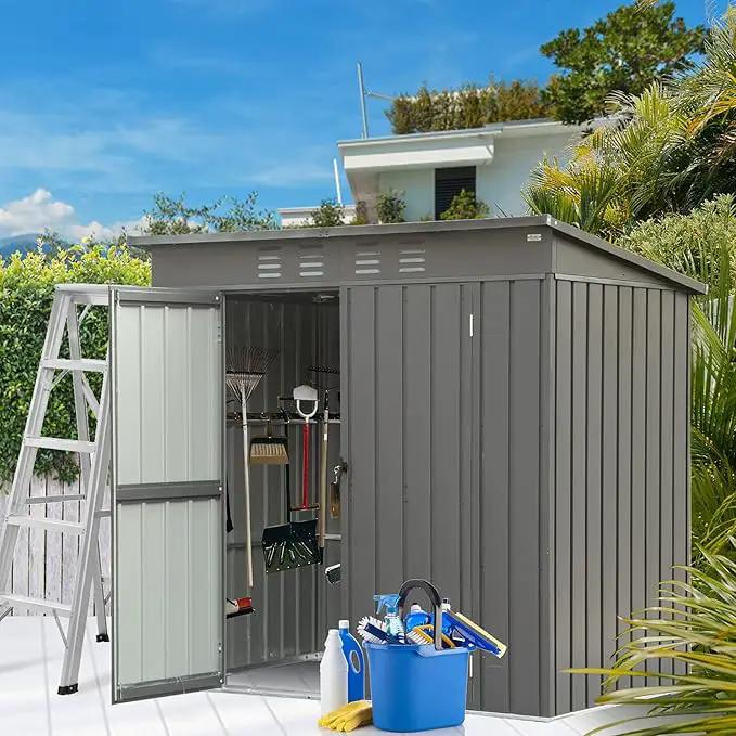 Domi Outdoor Storage Shed 6' x 4', Metal Waterproof Tool Shed Utility Storage House with Double Lockable Doors & Air Vent for Backyard Garden Lawn Patio by GreenHaven Gardens