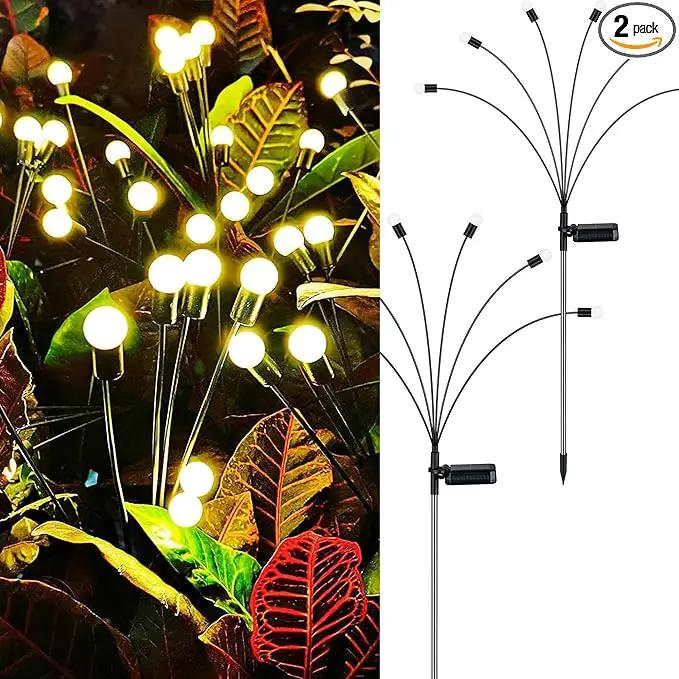 ANTQUE 2 Pack New Upgraded Swaying Starburst Solar Garden Lights, Vibrant Waterproof Outdoor Lights for Yard Patio Pathway Decoration by GreenHaven Gardens