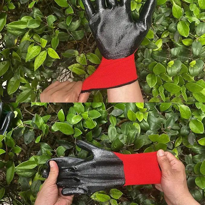 Evridwear Work Gloves with Grip Rubber Coated for Men Women Warehouse Mechanic,12 Pairs Bulk by GreenHaven Gardens