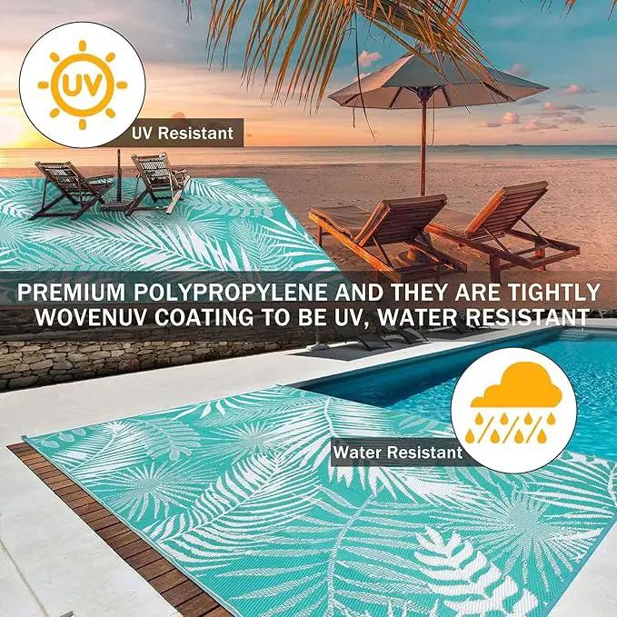 HiiARug Outdoor Rug 6x9Ft Waterproof for Patios Clearance, Reversible Plastic Straw Patio Mat Large Area Rugs RV Mats for Outside Trailers Campers Porch Deck Beach Backyard by GreenHaven Gardens